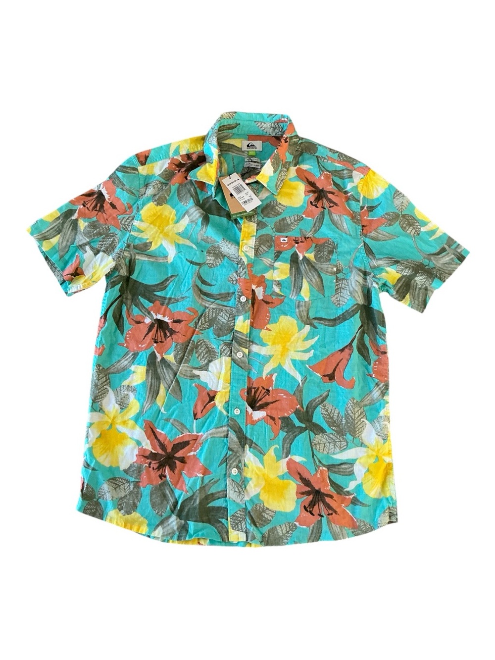 Quicksilver garden path shirt men’s XL floral Hawaiian button up nwt